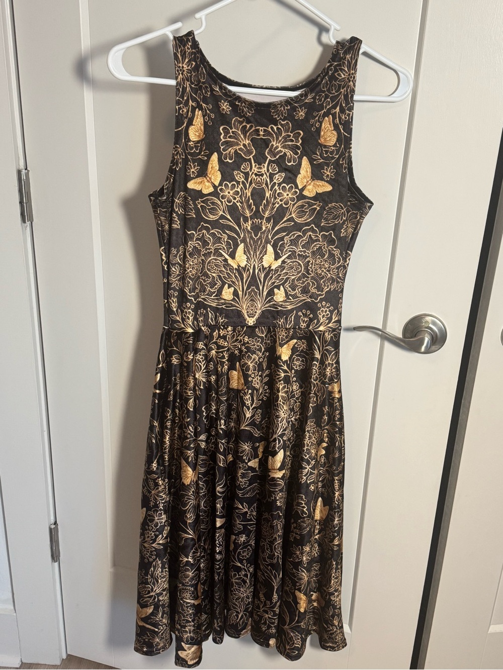 NWT BlackMilk Golden Garden Velvet Princess Midi Dress with Pockets S